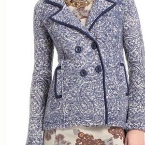 Anthropologie Vinted Blue Paisley Blazer